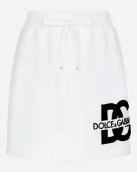 Dolce & Gabbana Minigonna In Jersey Con Patch Logo Dg - Donna Gonne Bianco Bianco