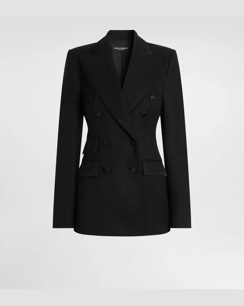 Dolce & Gabbana Giacca Turlington Doppiopetto In Saia - Donna Giacche E Blazer Nero Nero
