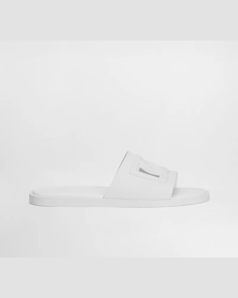 Dolce & Gabbana Slide Beachwear In Gomma - Uomo Sandali E Slide Bianco Gomma Bianco