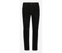 Jeans Regular Sovratinto Piccole Abrasioni - Uomo Denim Multicolore Denim