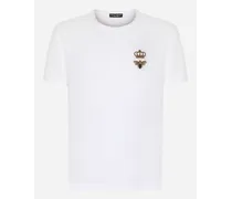 T-shirt Cotone Con Ricamo - Uomo T-shirts E Polo Bianco Cotone