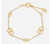 Dolce & Gabbana Bracciale Con Logo Dg E Strass - Donna Bijoux Oro Metallo Oro