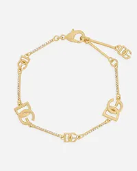 Dolce & Gabbana Bracciale Con Logo Dg E Strass - Donna Bijoux Oro Metallo Oro