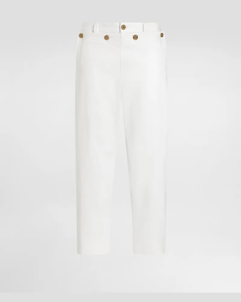 Dolce & Gabbana Pantaloni In Cotone - Uomo Denim Bianco Bianco