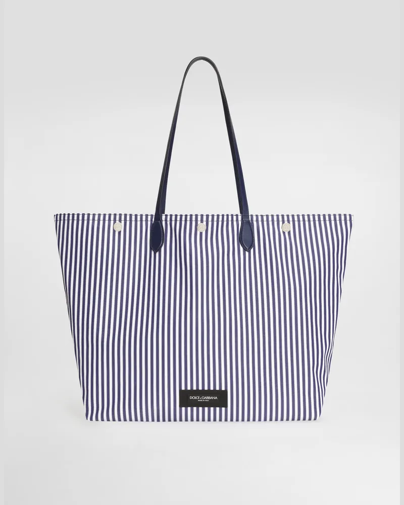 Dolce & Gabbana Borsa Shopping Essenza In Popeline - Uomo Borse Shopping Multicolore Multicolore