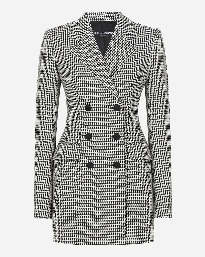 Dolce & Gabbana Giacca Doppiopetto In Pied De Poule - Donna Giacche E Blazer Multicolore Quadri-check-tartan