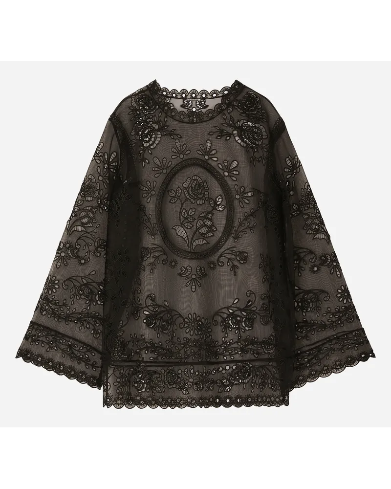 Dolce & Gabbana Crinoline A-line Dress With Inlay Embellishment - Donna Abiti Nero Tessuto Nero