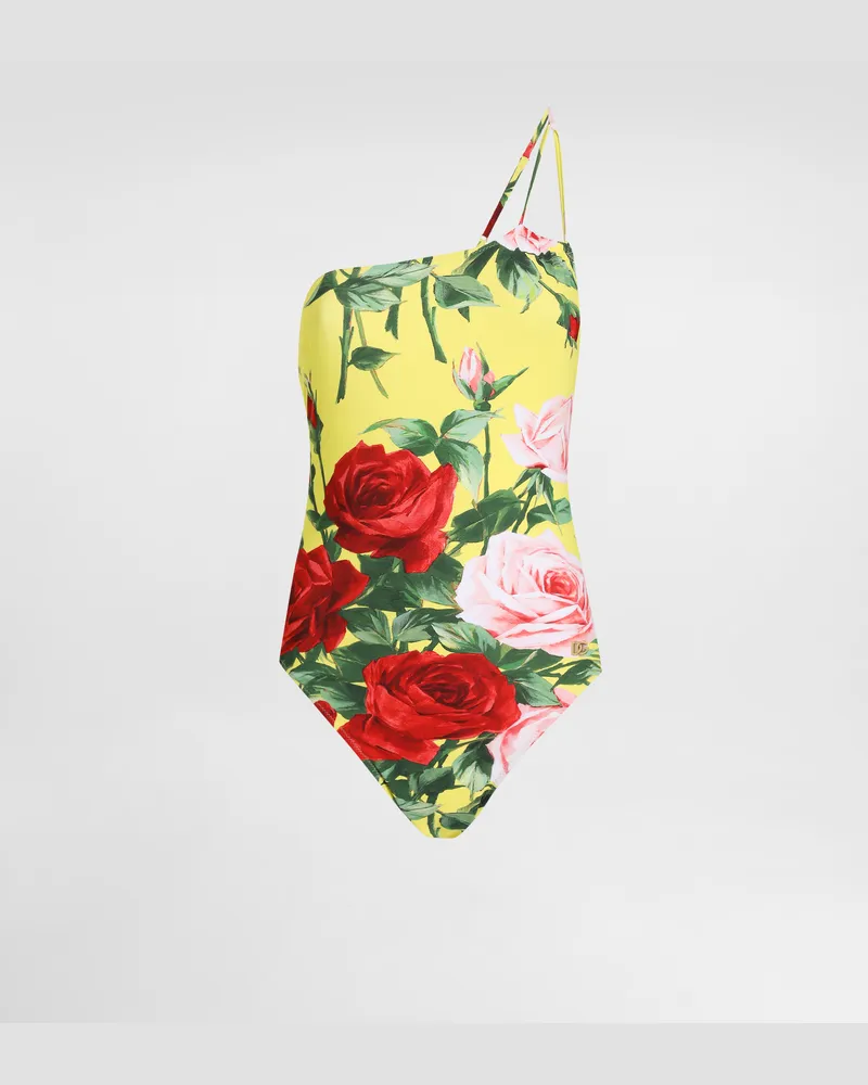 Dolce & Gabbana Costume Intero Con Spallina Monospalla Stampa Bouquet Fiori - Donna Beachwear Stampa Stampa