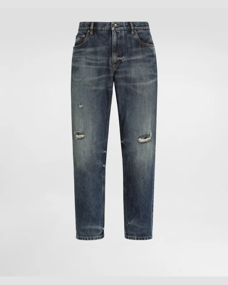 Dolce & Gabbana Pantaloni In Denim - Uomo Denim Multicolore Variante