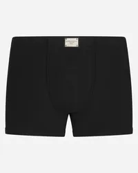 Dolce & Gabbana Two-way Stretch Boxers With Logo Tag - Uomo Intimo E Loungewear Nero Cotone Nero