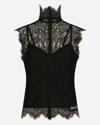 Dolce & Gabbana Top Senza Maniche In Pizzo Chantilly - Donna Camicie E Top Nero Pizzo Nero