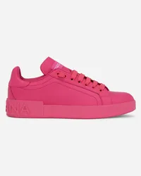 Dolce & Gabbana Sneaker Portofino In Pelle Di Vitello - Donna Sneaker Rosa Pelle Rosa