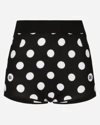 Dolce & Gabbana Culotte A Intarsio Pois In Lana E Seta - Donna Pantaloni E Shorts Multicolore Nero