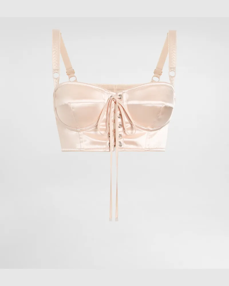 Dolce & Gabbana Top Bralette Con Dettagli Corsetteria - Donna Camicie E Top Rosa Rosa