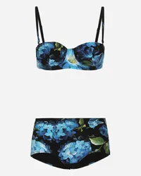 Dolce & Gabbana Bikini Balconcino E Culotte Stampa Fiore Campanule - Donna Beachwear Stampa Stampa