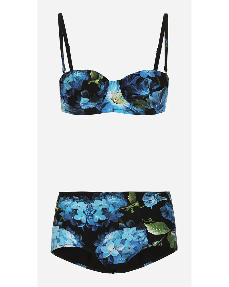 Dolce & Gabbana Bikini Balconcino E Culotte Stampa Fiore Campanule - Donna Beachwear Stampa Stampa