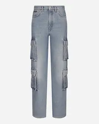 Dolce & Gabbana Jeans Cargo In Denim Di Cotone - Donna Denim Multicolore Variante