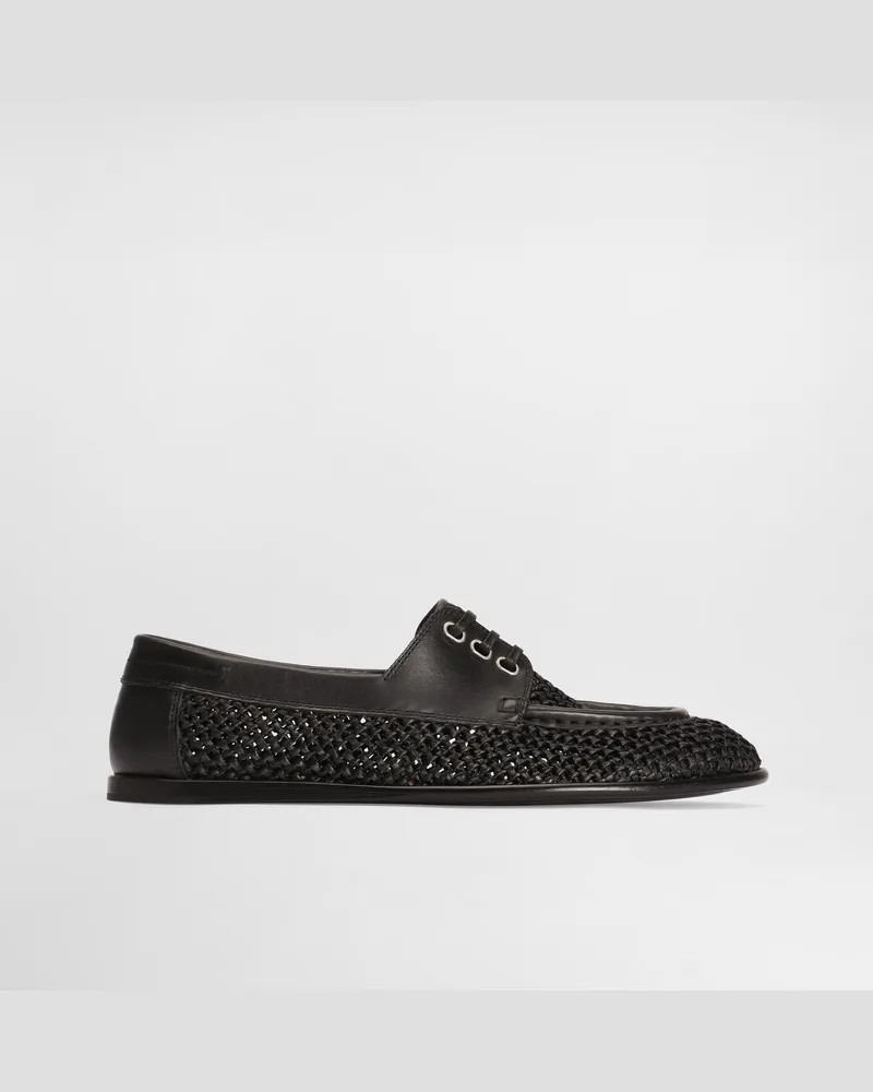 Dolce & Gabbana Derby In Rafia - Uomo Stringate Nero Nero