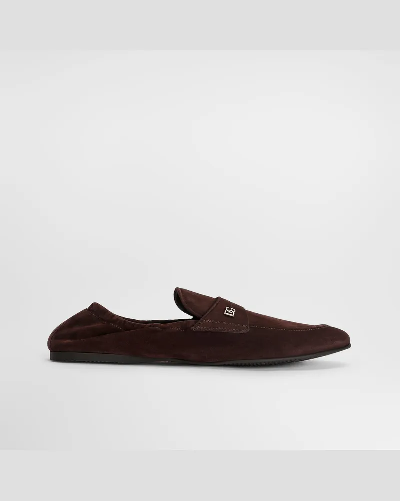 Dolce & Gabbana Pantofola In Pelle Di Vitello - Uomo Driver E Mocassini Marrone Marrone