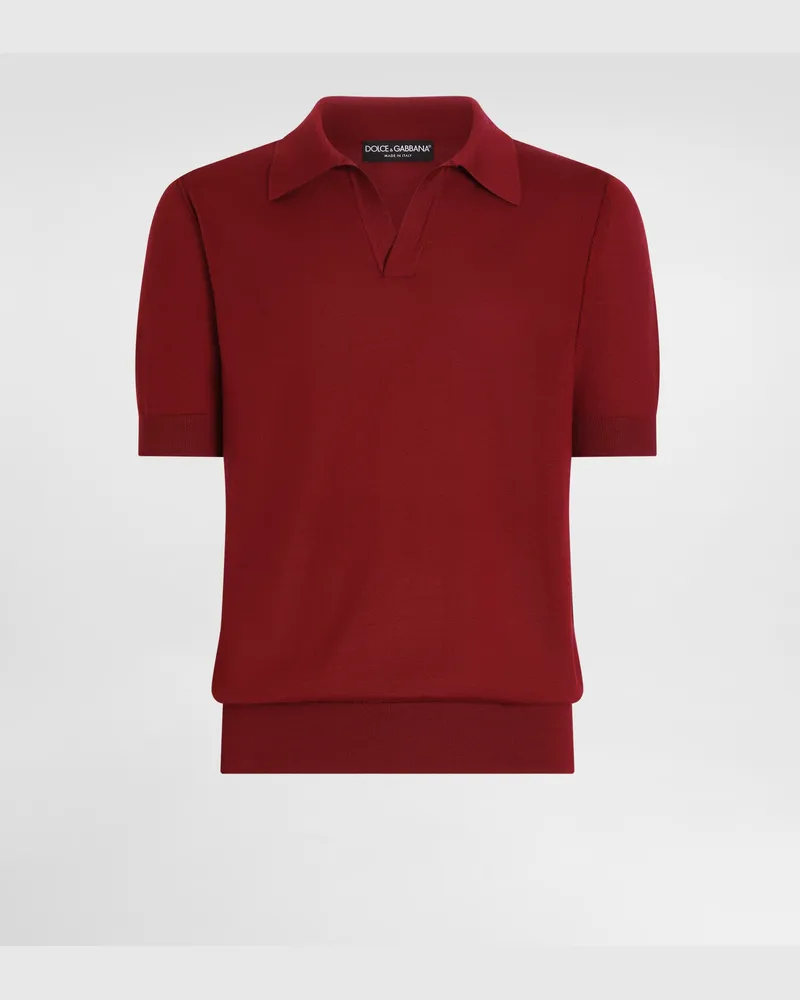 Dolce & Gabbana Polo In Cashmere - Uomo Maglieria Bordeaux Vinaccia