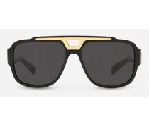 Dg Crossed Sunglasses - Uomo Icons Nero Acetato