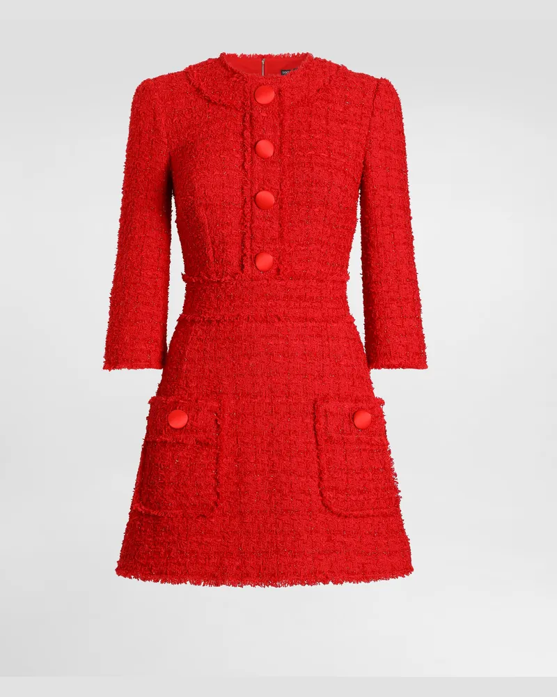 Dolce & Gabbana Abito Corto In Tweed Rachel - Donna Abiti Rosso Rosso