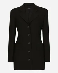 Dolce & Gabbana Giacca Dolce Lunga Monopetto In Cady Di Lana - Donna Giacche E Blazer Nero Lana Nero