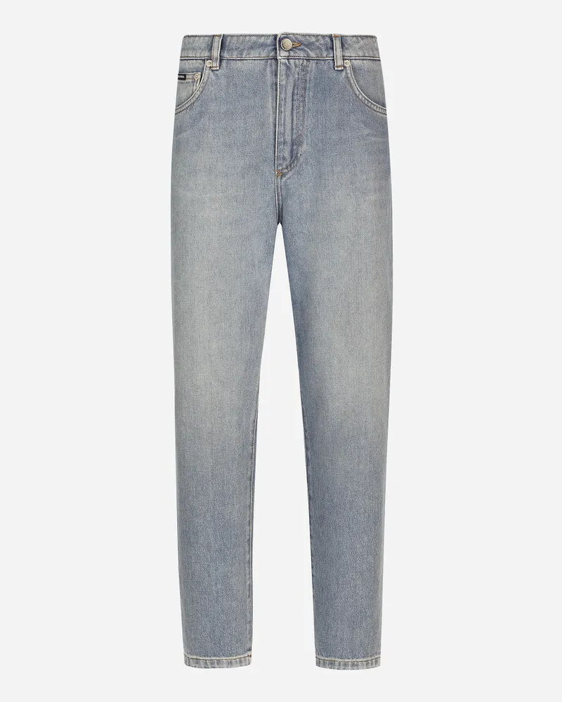 Dolce & Gabbana Jeans Carrot In Denim Di Cotone - Donna Denim Multicolore Variante