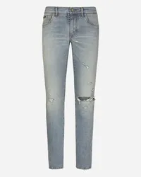 Dolce & Gabbana Jeans Skinny In Denim Stretch Lavato - Uomo Denim Multicolore Denim Variante