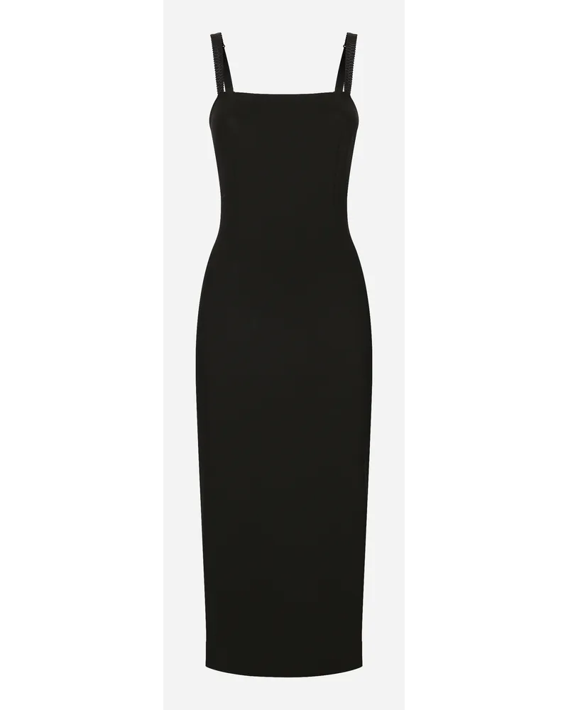 Dolce & Gabbana Abito Tubino In Jersey Punto Milano - Donna Abiti Nero Viscosa Nero
