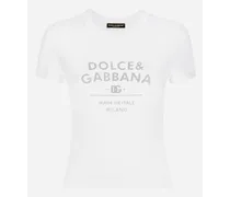 T-shirt In Jersey Con Lettering - Donna T-shirts E Felpe Bianco