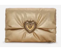 Medium Foiled Calfskin Devotion Soft Bag - Donna Borse A Spalla E Tracolla Oro Pelle