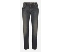 Jeans Regular Stretch Blu Lavato - Uomo Denim Multicolore Cotone