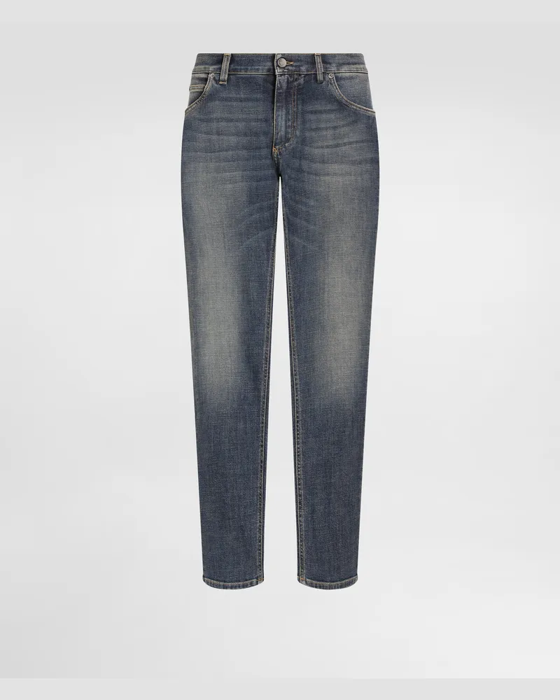 Dolce & Gabbana Jeans Regular Stretch Blu Lavato - Uomo Denim Multicolore Cotone Variante