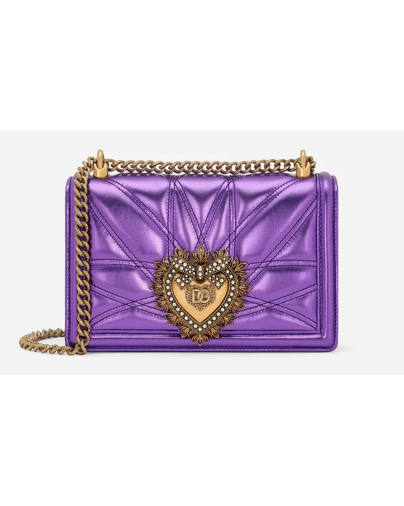 Dolce & Gabbana Borsa A Spalla Devotion Media - Donna Borse A Spalla E Tracolla Viola Pelle Viola