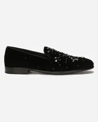 Dolce & Gabbana Pantofola In Velluto - Uomo Driver E Mocassini Nero Nero