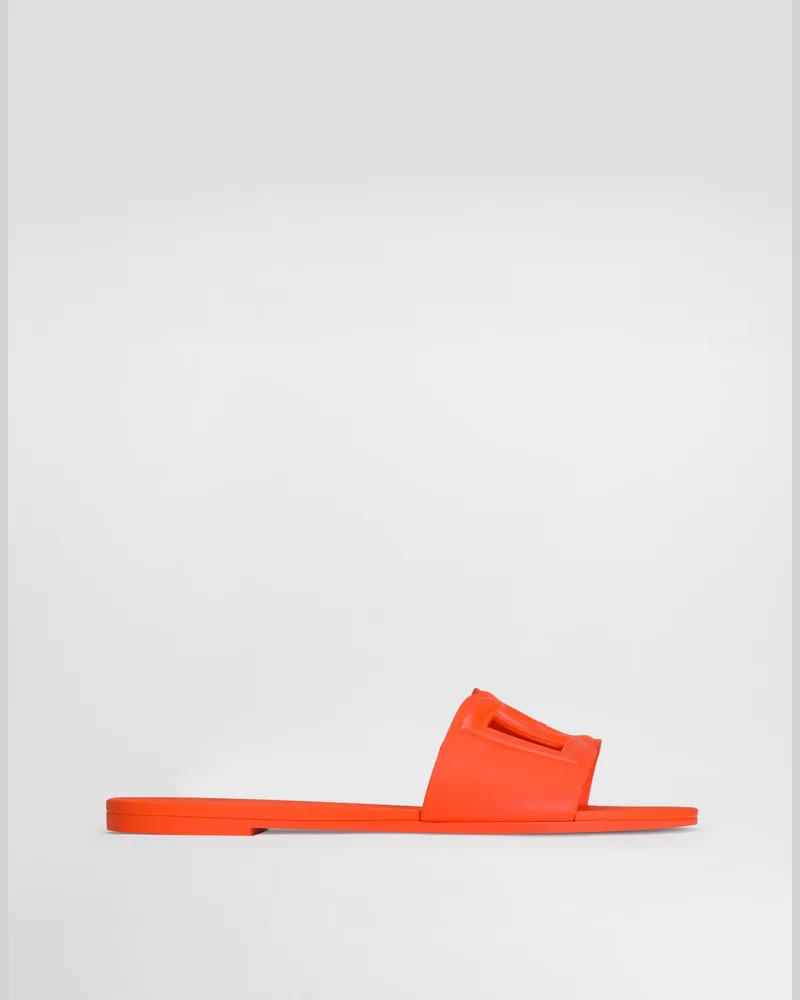 Dolce & Gabbana Slide Beachwear In Gomma - Donna Slide E Mule Arancione Gomma Arancione