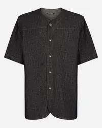 Dolce & Gabbana Camicia Bowling In Denim Con Ricamo " - Uomo Denim Multicolore Variante