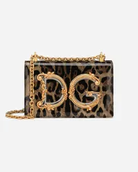 Dolce & Gabbana Borsa A Spalla Dg Girls Media - Donna Borse A Spalla E Tracolla Stampa Animalier Pelle Leo