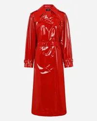 Dolce & Gabbana Trench In Vernice - Donna Cappotti E Giubbotti Rosso Tessuto Rosso