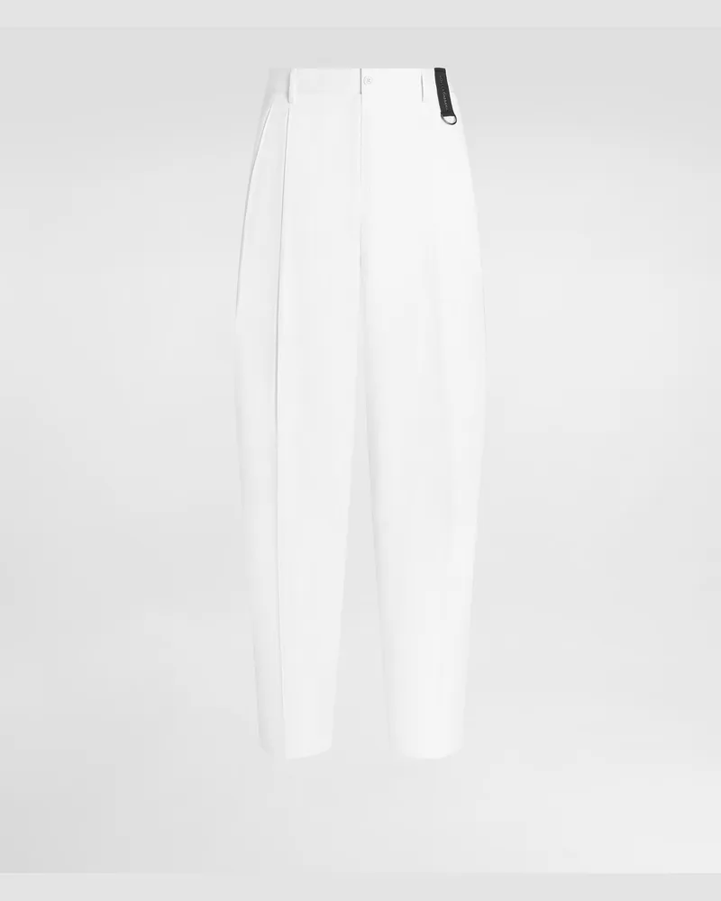 Dolce & Gabbana Pantaloni In Gabardina Di Cotone - Uomo Pantaloni E Shorts Bianco Cotone Bianco
