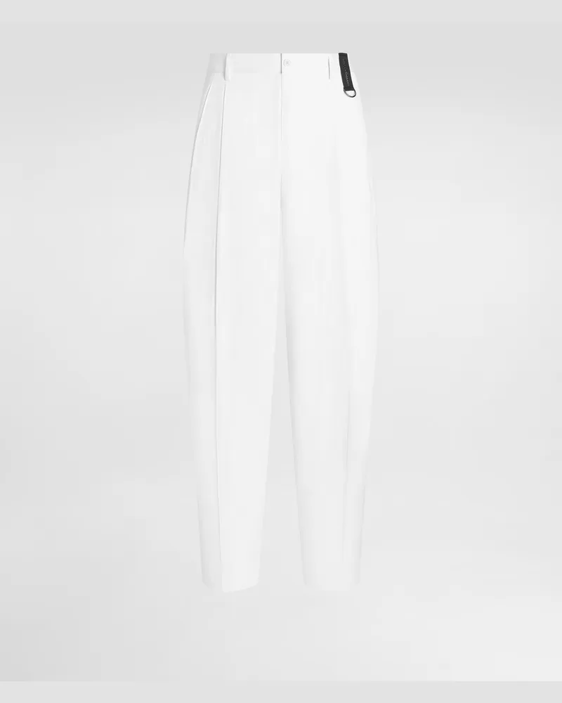 Dolce & Gabbana Pantaloni In Gabardina Di Cotone - Uomo Pantaloni E Shorts Bianco Cotone Bianco