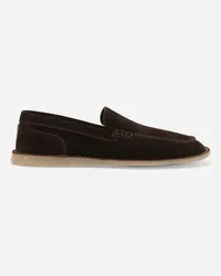 Dolce & Gabbana Mocassino In Suede - Uomo Driver E Mocassini Marrone Marrone