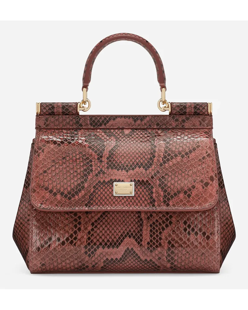Dolce & Gabbana Borsa A Mano Sicily Media - Donna Borse A Mano Rosa Rosa