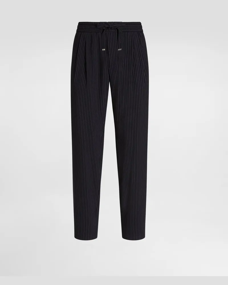 Dolce & Gabbana Pantaloni Jogging In Lana Gessata - Uomo Pantaloni E Shorts Rigato