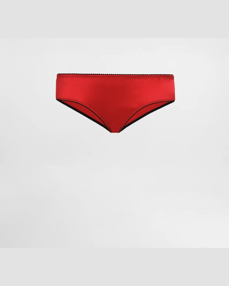 Dolce & Gabbana Slip In Raso - Donna Intimo Rosso Seta Rosso