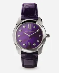 Dolce & Gabbana Dg7 Watch In Steel With Sugilite And Diamonds - Donna Orologi E Cinturini Viola Viola