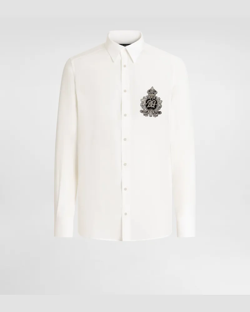 Dolce & Gabbana Camicia In Crêpe De Chine - Uomo Camicie Bianco Bianco