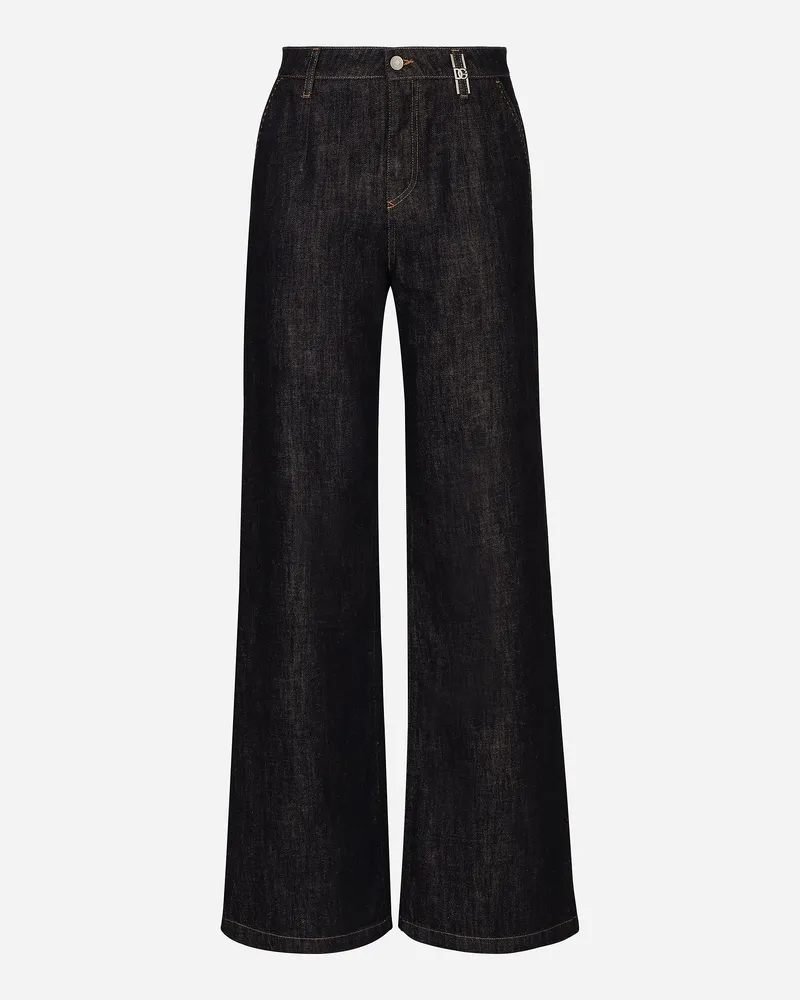 Dolce & Gabbana Jeans A Palazzo In Denim Di Cotone - Donna Denim Multicolore Variante