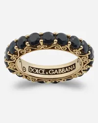 Dolce & Gabbana Anello Family In Oro Giallo E Zaffiri Neri - Donna Anelli Oro Oro